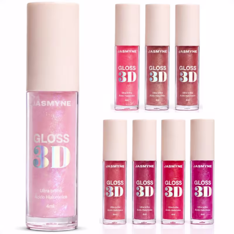 Gloss Labial 3D Jasmyne Ultra Brilho 4ml Ref.: J0133 Rosa Elétrico