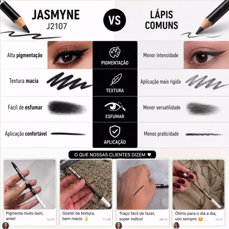 Lápis Para Olhos Jasmyne Ref.: J2107 Marrom