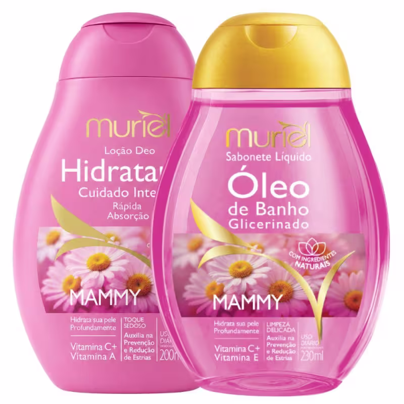 Kit Muriel Mammy: Loção Hidratante 200ml e Óleo De Banho Mammy 230ml