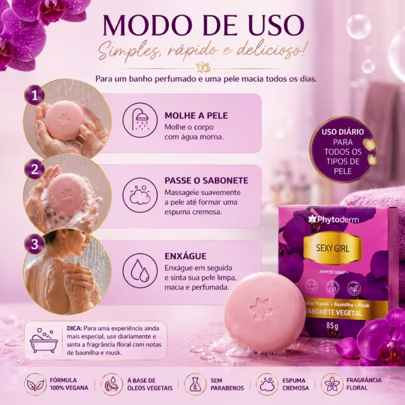 Kit Phytoderm Sexy Girl: 3 Sabonetes Vegetais 85g