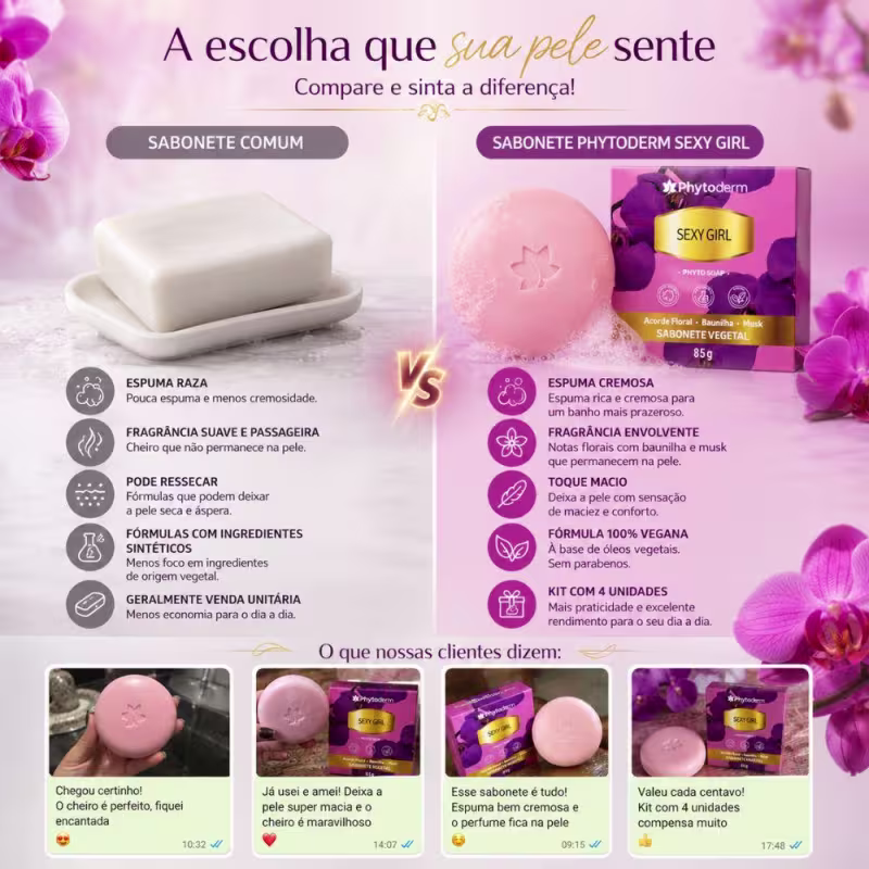 Kit Phytoderm Sexy Girl: 3 Sabonetes Vegetais 85g