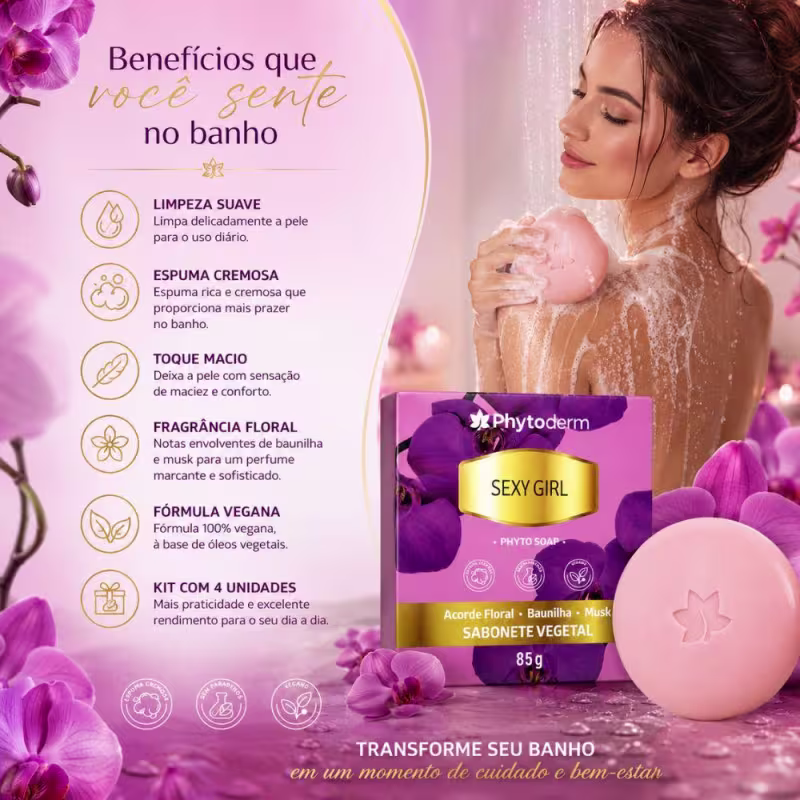 Kit Phytoderm Sexy Girl: 3 Sabonetes Vegetais 85g