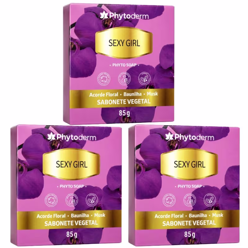 Kit Phytoderm Sexy Girl: 3 Sabonetes Vegetais 85g