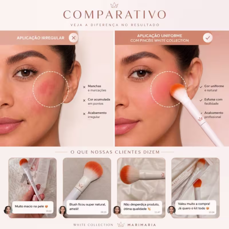 Kit Pincel Mari Maria: Pincel Para Pó 03 e Pincel Para Blush 04