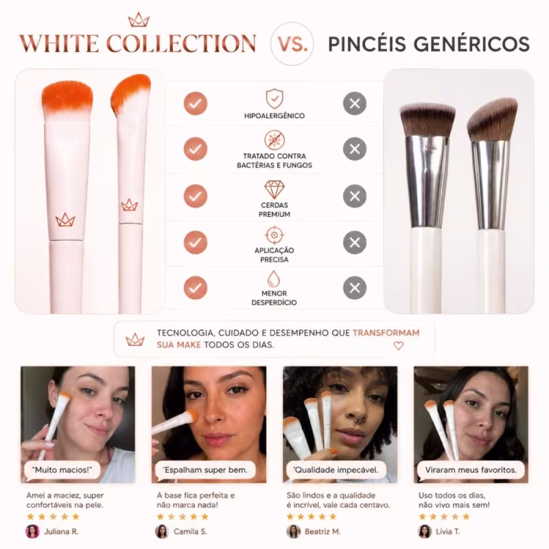 Kit Pincel Mari Maria: Pincel Para Base 02 e Pincel Para Corretivo 06