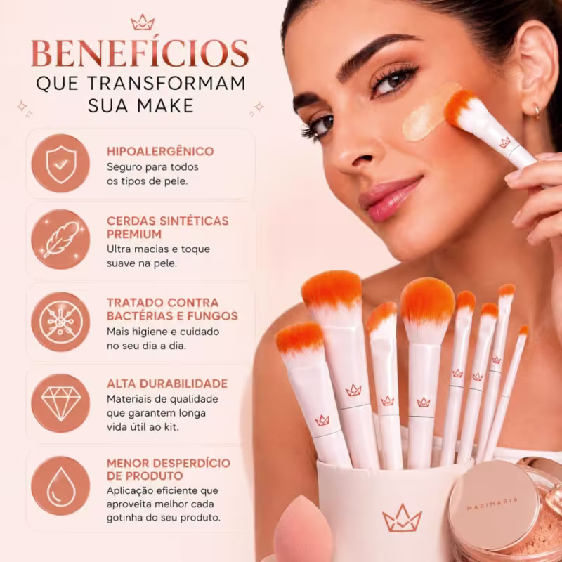Kit Mari Maria Completo Com 9 Pincéis