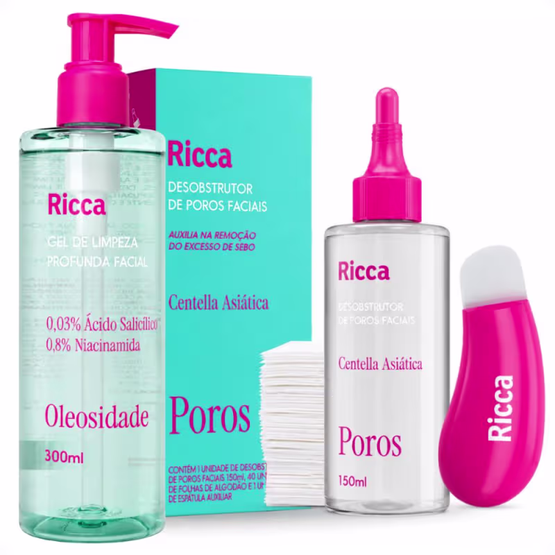 Kit Ricca Facial: Gel De Limpeza Profunda e Desobstrutor de Poros