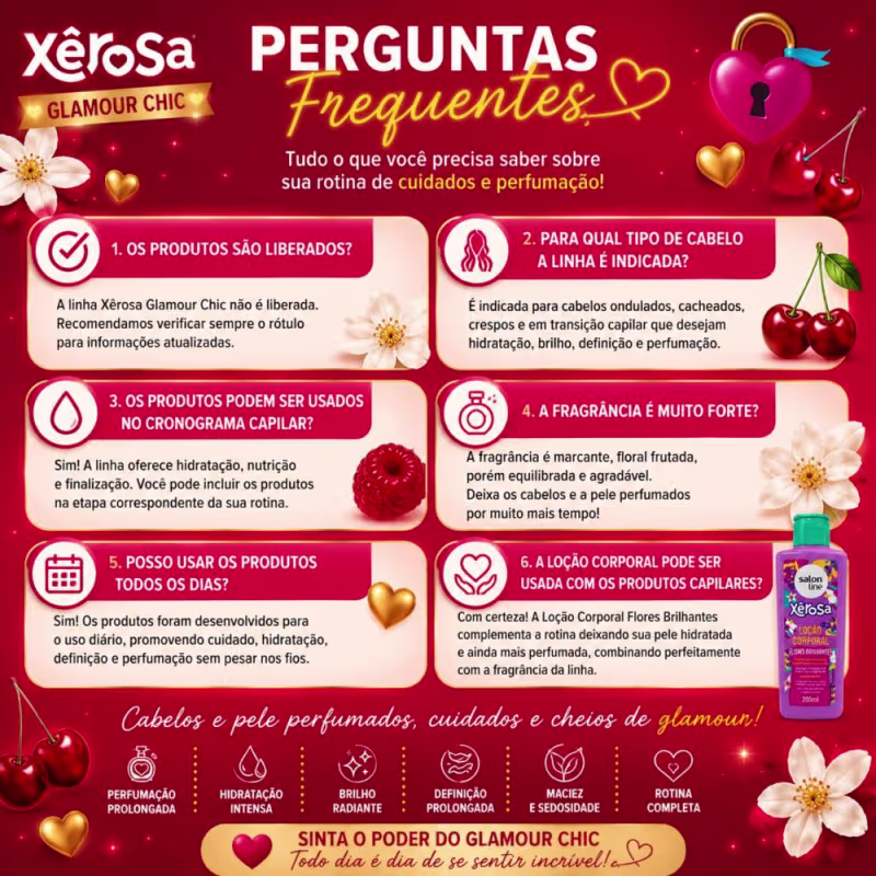 Kit Salon Line Xêrosa Glamour Chic Completo + Mimo Loção Corporal 200ml