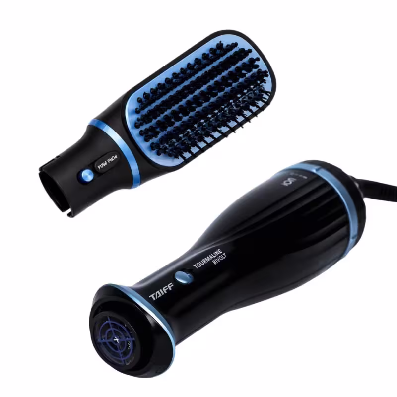 Kit Escova Secadora Taiff Tourmaline 1200W Bivolt + Refil Formato Raquete