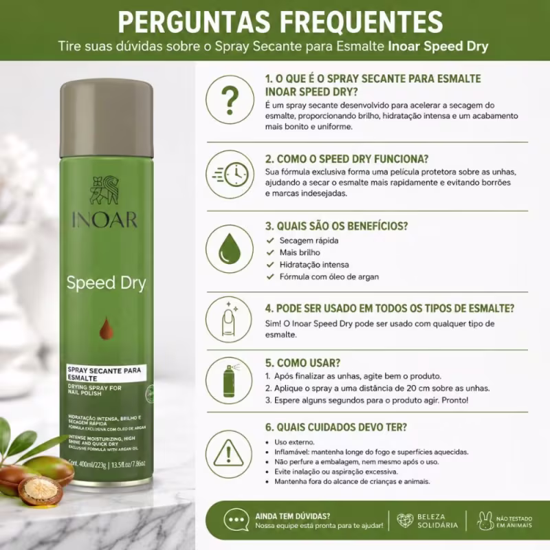 Kit Inoar Spray Secante Para Esmalte Speed Dry 400ml Com 3 Unidades