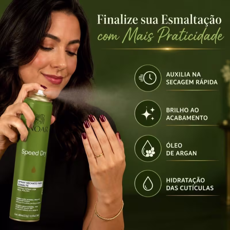 Kit Inoar Spray Secante Para Esmalte Speed Dry 400ml Com 3 Unidades