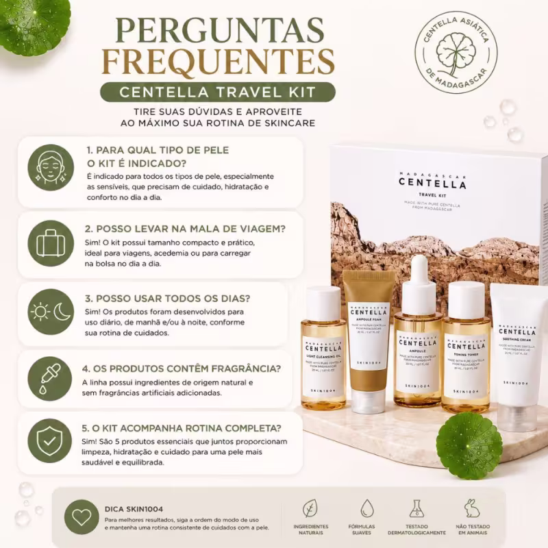 Kit Skin1004 Madagascar Centella: Cleansing Oil 200ml e Tônico Facial 210ml