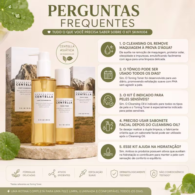 Kit Skin1004 Madagascar Centella: Cleansing Oil 200ml e Tônico Facial 210ml