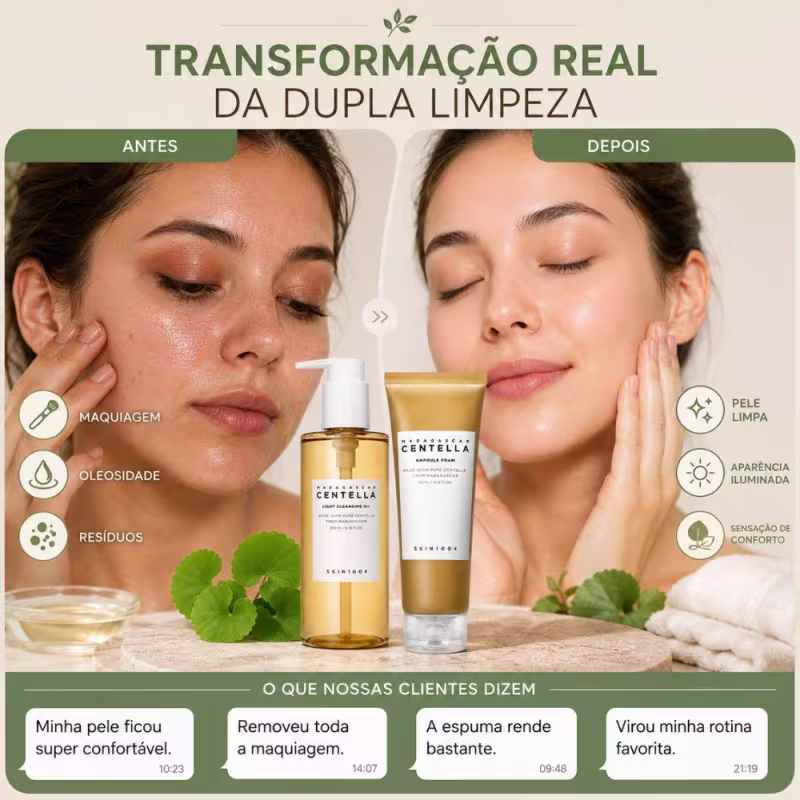 Kit Skin1004 Madagascar Centella: Cleansing Oil 200ml e Ampoule Foam 125ml