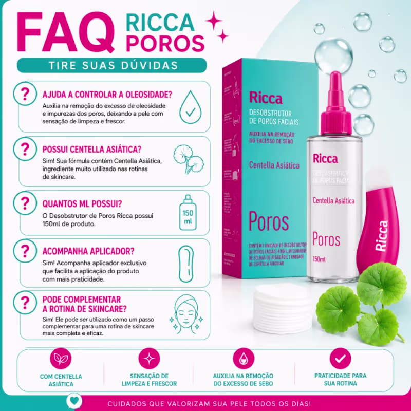Kit Ricca: 2 Desobstrutor De Poros Faciais Ricca Centella Asiática
