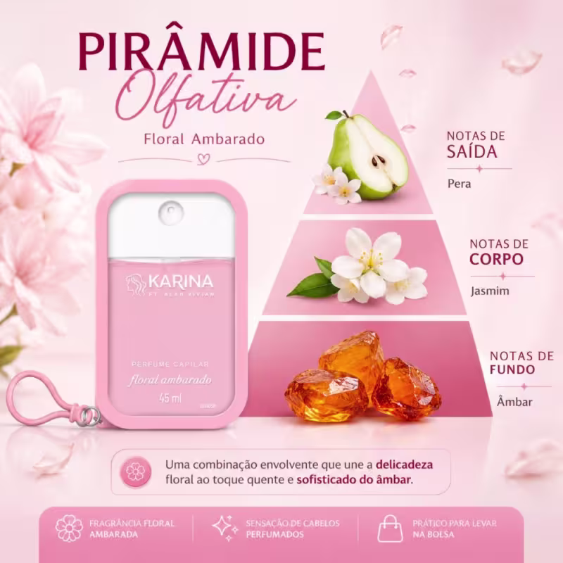 Perfume Capilar Karina Ft. Alan Vivian Floral Ambarado 45ml