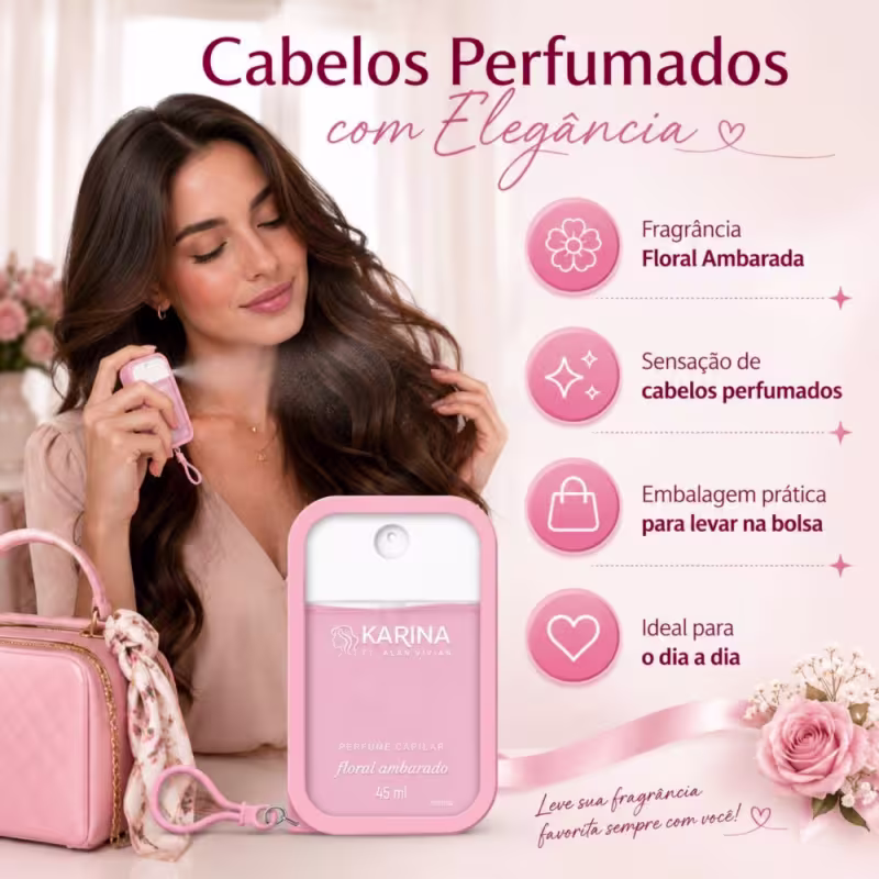 Perfume Capilar Karina Ft. Alan Vivian Floral Ambarado 45ml