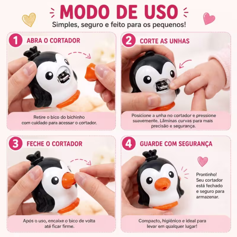 Cortador De Unha Infantil Ricca Baby Pinguim Cód.: 593
