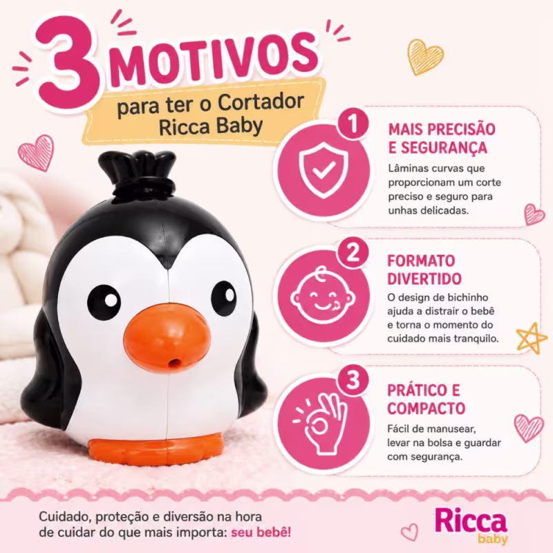 Cortador De Unha Infantil Ricca Baby Pinguim Cód.: 593