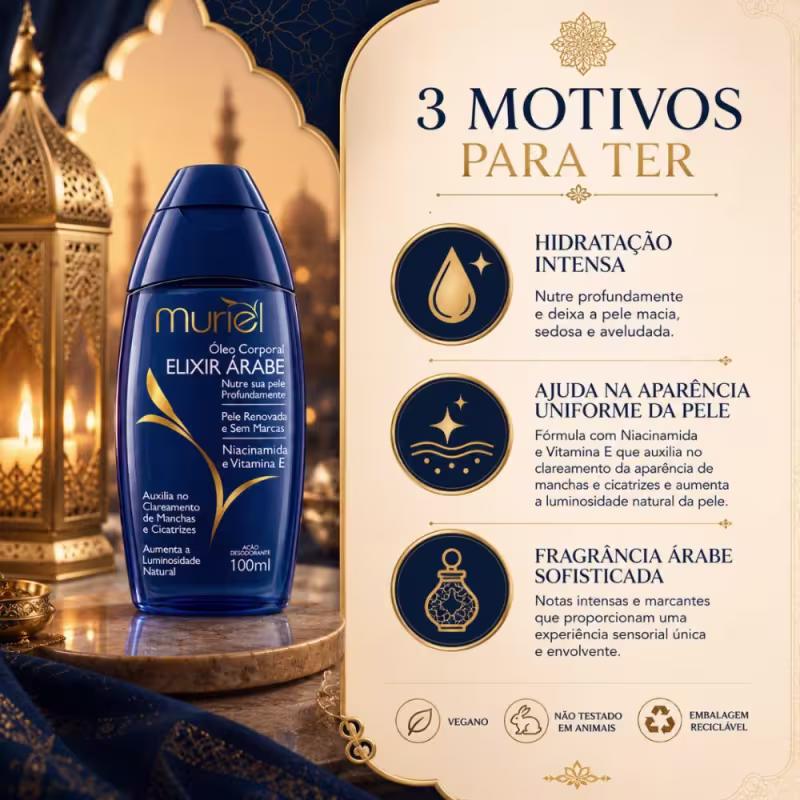 Óleo Corporal Muriel Elixir Árabe Clareamento De Manchas 100ml