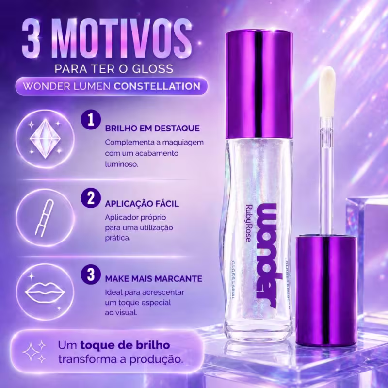 Gloss Labial Ruby Rose Wonder Lumen Constelattion Hb-l6414-12