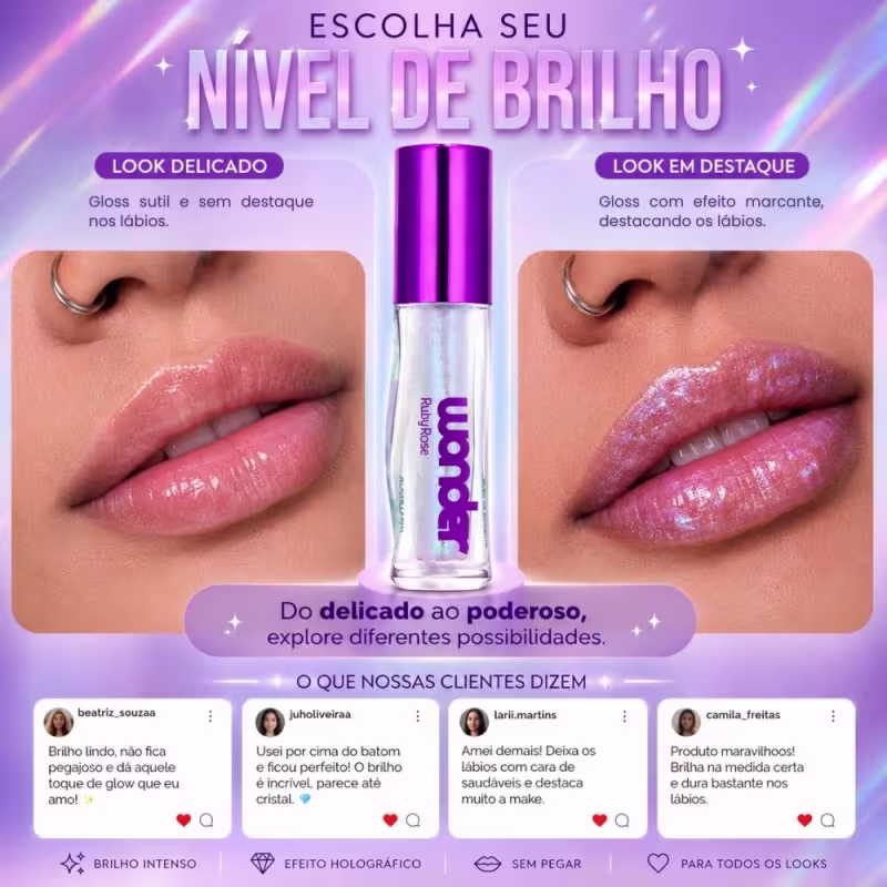 Gloss Labial Ruby Rose Wonder Lumen Lux Hb-l6414-1