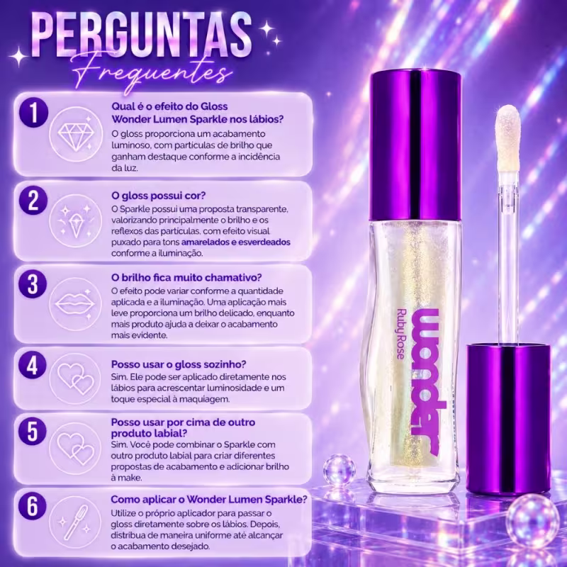 Gloss Labial Ruby Rose Wonder Lumen Sparkle Hb-l6414-7