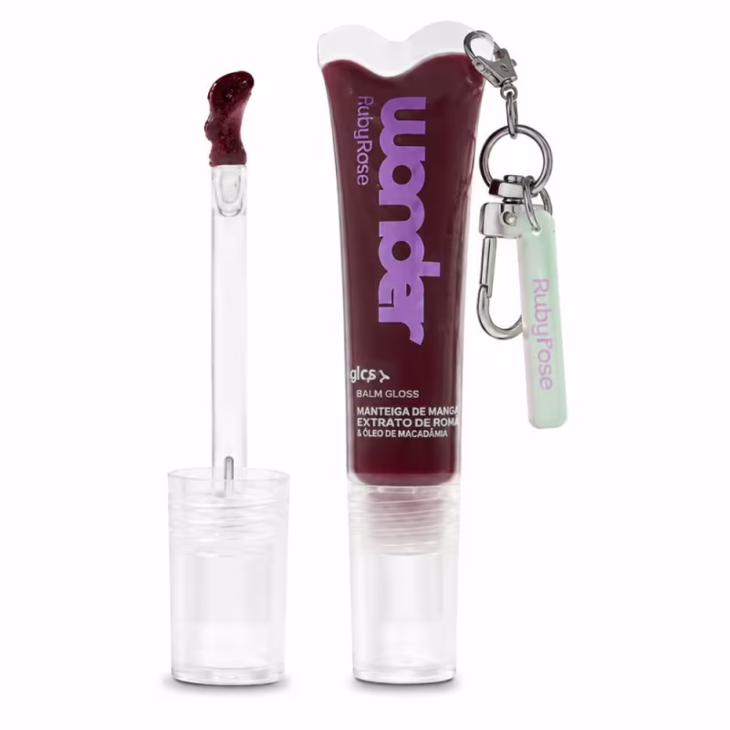 Glossy Balm Ruby Rose Wonder Iris Burgundy Brown Com Chaveiro Hb-l6413-3