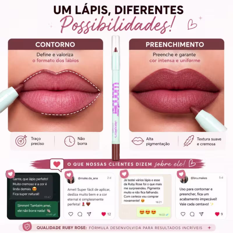 Lápis Labial Ruby Rose Wonder Timeless Eternal Hb-l6701-2