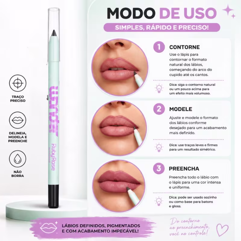 Lápis Labial Ruby Rose Wonder Timeless Forever Hb-l6701-6