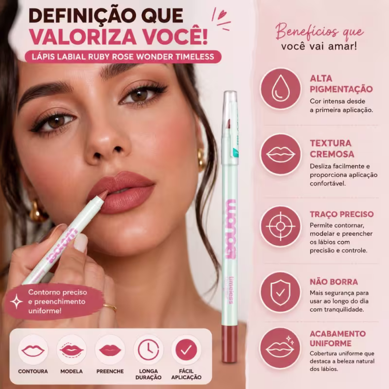 Lápis Labial Ruby Rose Wonder Timeless Infinite Hb-l6701-1