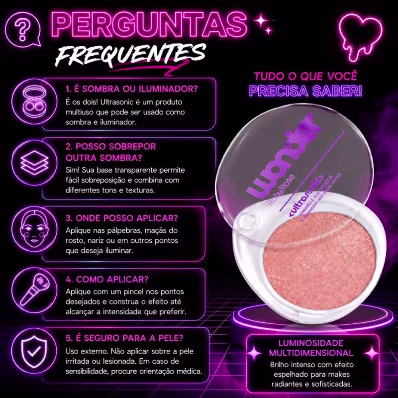 Sombra e Iluminador Ruby Rose Wonder Ultrasonic Super Hb-m1013-9