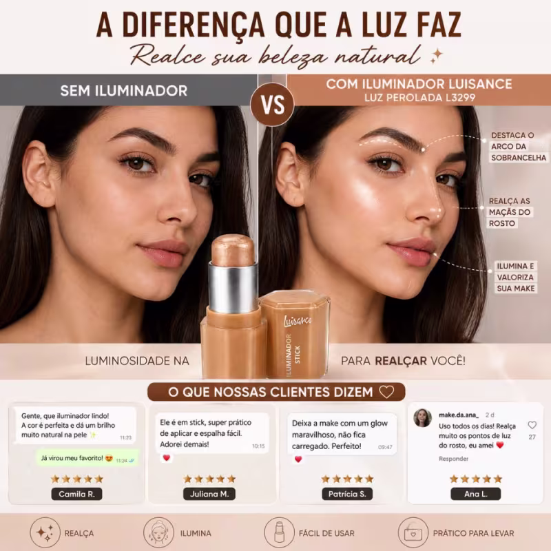 Iluminador Stick Luisance Toque Dourado Ref.: L3299