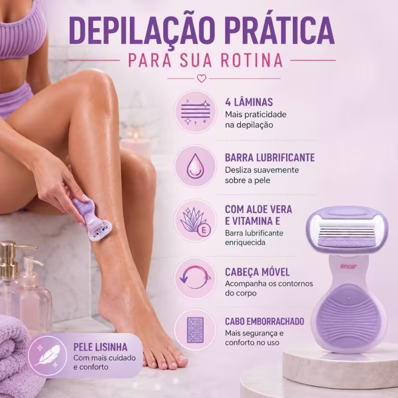 Aparelho De Depilação Feminina Enox Serena Mini 4 Com Barra Lubrificante