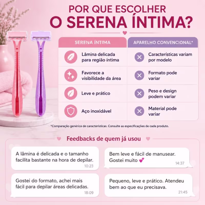 Aparelho De Depilação Feminina Enox Serena Íntima Com 2 Unidades