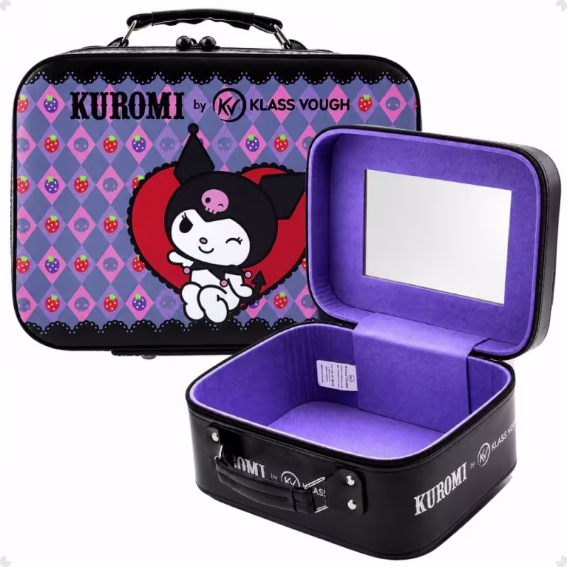 Maleta Mini Para Maquiagem Kuromi By Klass Vough Com Espelho Km03