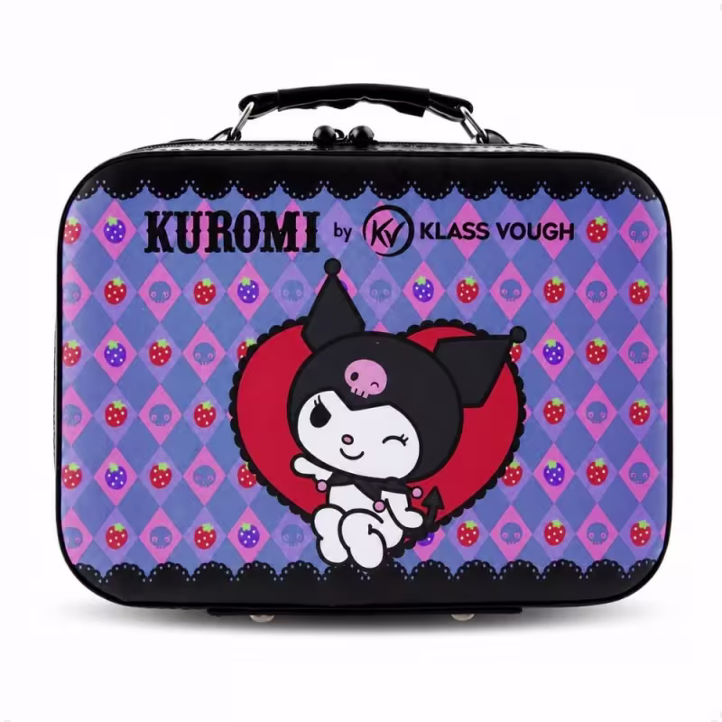 Maleta Mini Para Maquiagem Kuromi By Klass Vough Com Espelho Km03