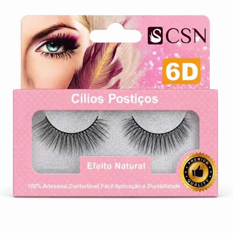 Cílios Postiços Cisne Csn 6D Efeito Natural Cc-6110
