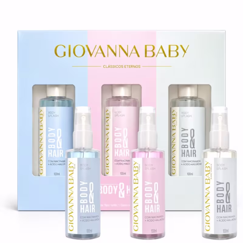 Kit Giovanna Baby Mini Body Splash Clássicos Eternos Body & Hair: Blue, Classic e Blanc Vanilla 100ml