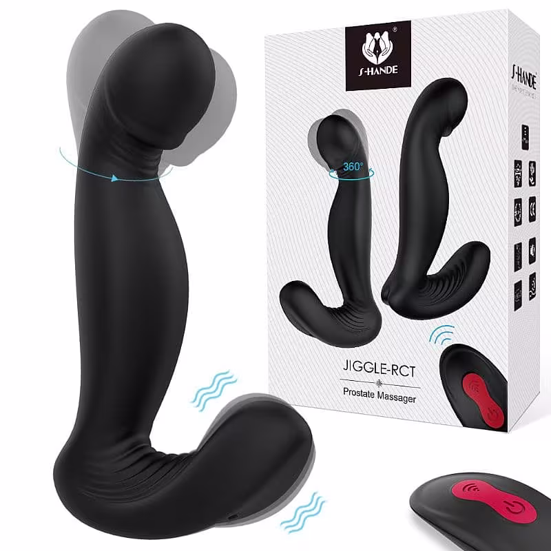 Massageador de Próstata com Cabeça Giratória e Controle Remoto Jiggle RCT S-Hande