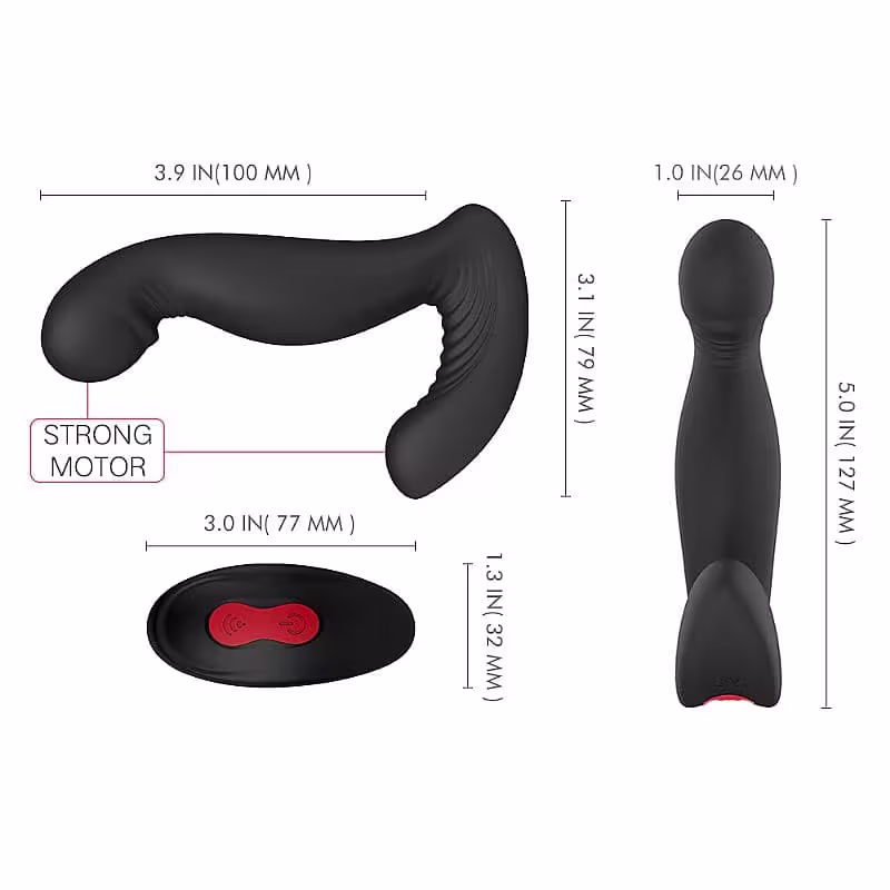 Massageador de Próstata com Cabeça Giratória e Controle Remoto Jiggle RCT S-Hande
