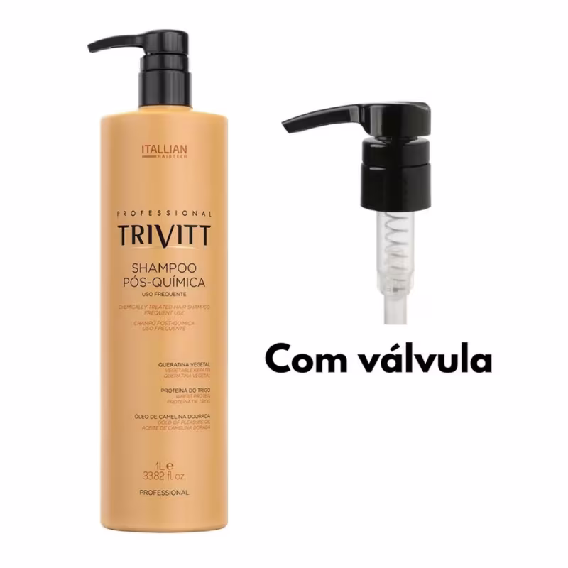 Kit Shampoo Trivitt Pós Quimica 1Lt + 2 Condicionador Hidratante 200ml
