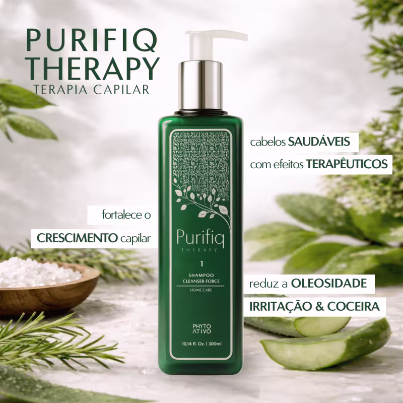 Shampoo Purifiq Detox Cleanser Force Phyto Ativo Antioleosidade 300ml