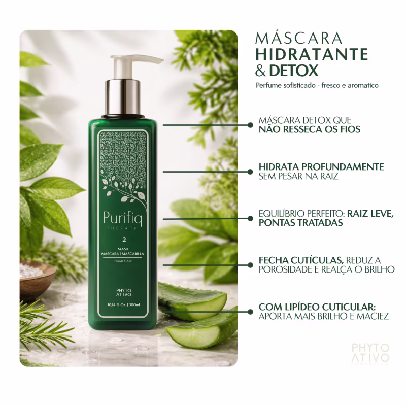 Máscara Purifiq Therapy Phyto Ativo Detox Antioleosidade 300ml