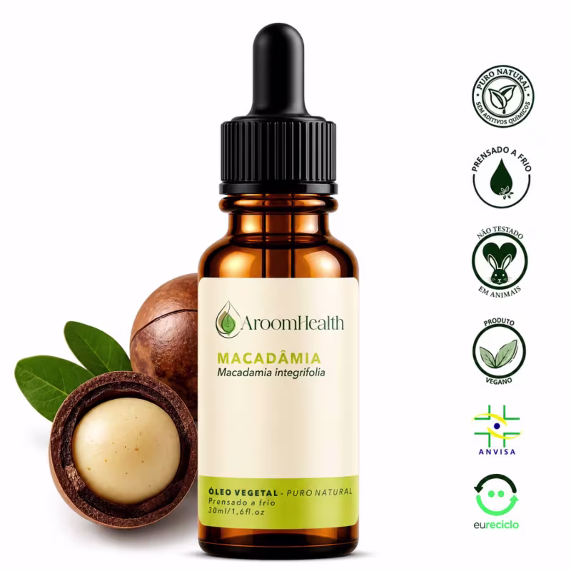 Óleo Vegetal Puro Natural de Macadâmia 30 ml