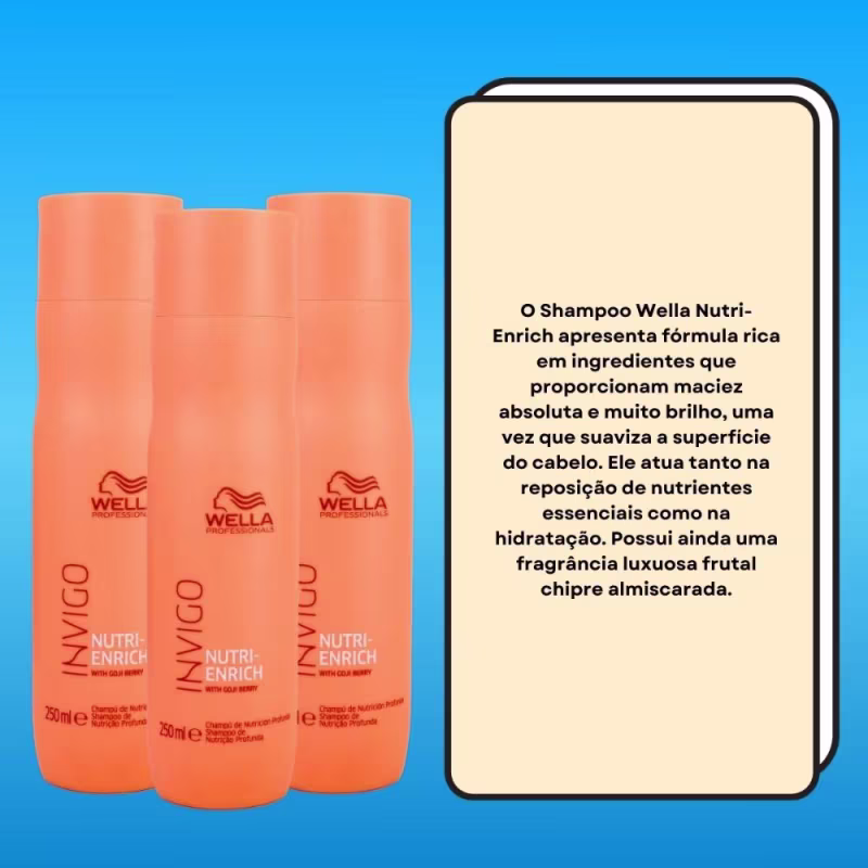 Kit Wella Professionals Shampoo Care Triple Nutri-Enrich (3 Unidades)