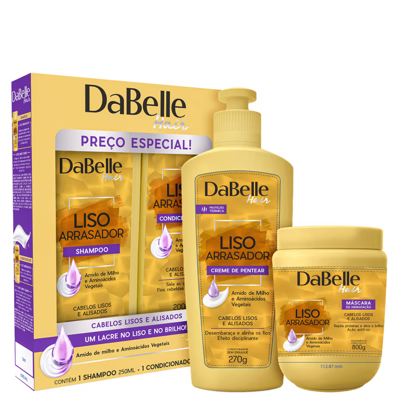 Kit DaBelle Hair Liso Arrasador Especial (4 Produtos)