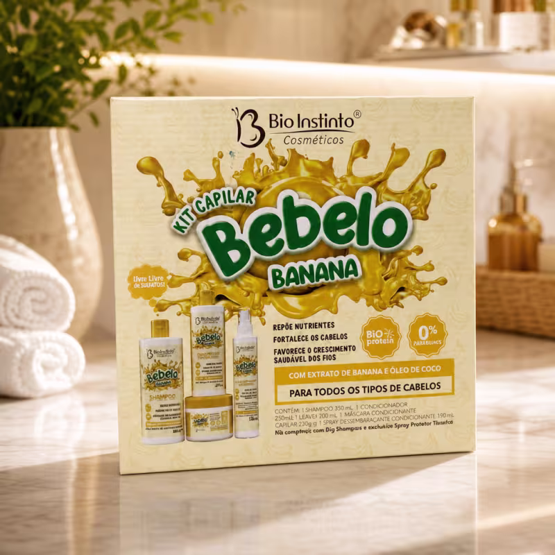 Kit Capilar Bebelo Banana Bio Protein 4 Itens Bio Instinto