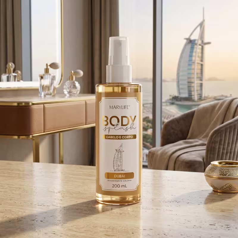 BODY SPLASH CABELO E CORPO  DUBAI  FEMININO 200ML MARY LIFE