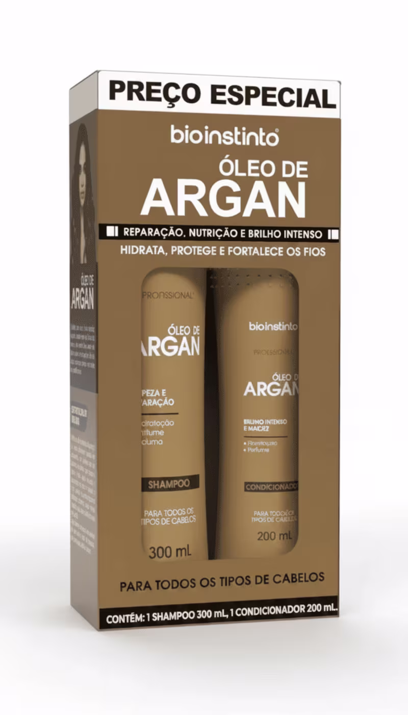 KIT CAPILAR OLEO DE ARGAN SHAMPOO E CONDICIONADOR - BIO INSTINTO